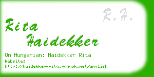 rita haidekker business card